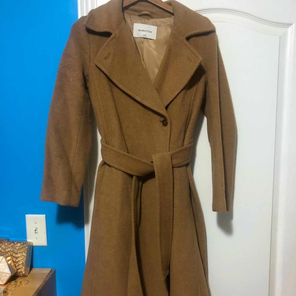 Aritzia Babaton Camel Wool Coat-XXS